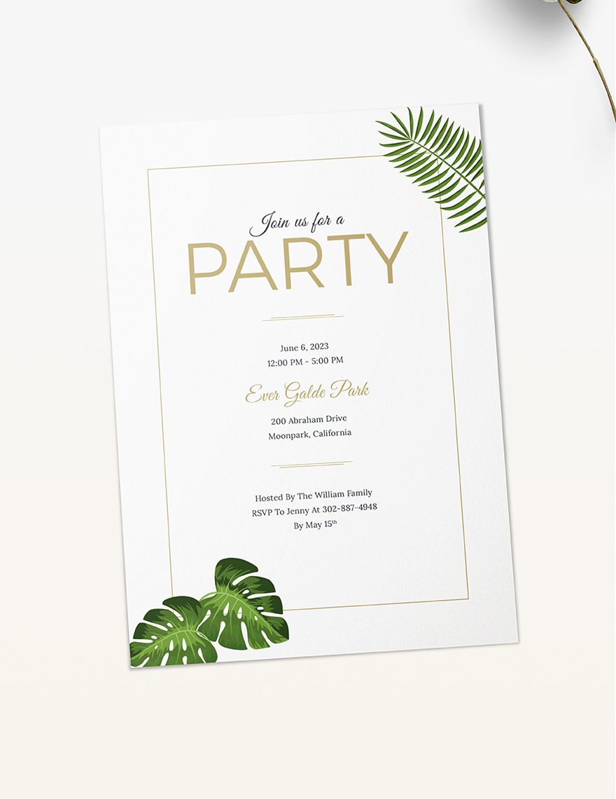 Garden Birthday Party Invitation Template
