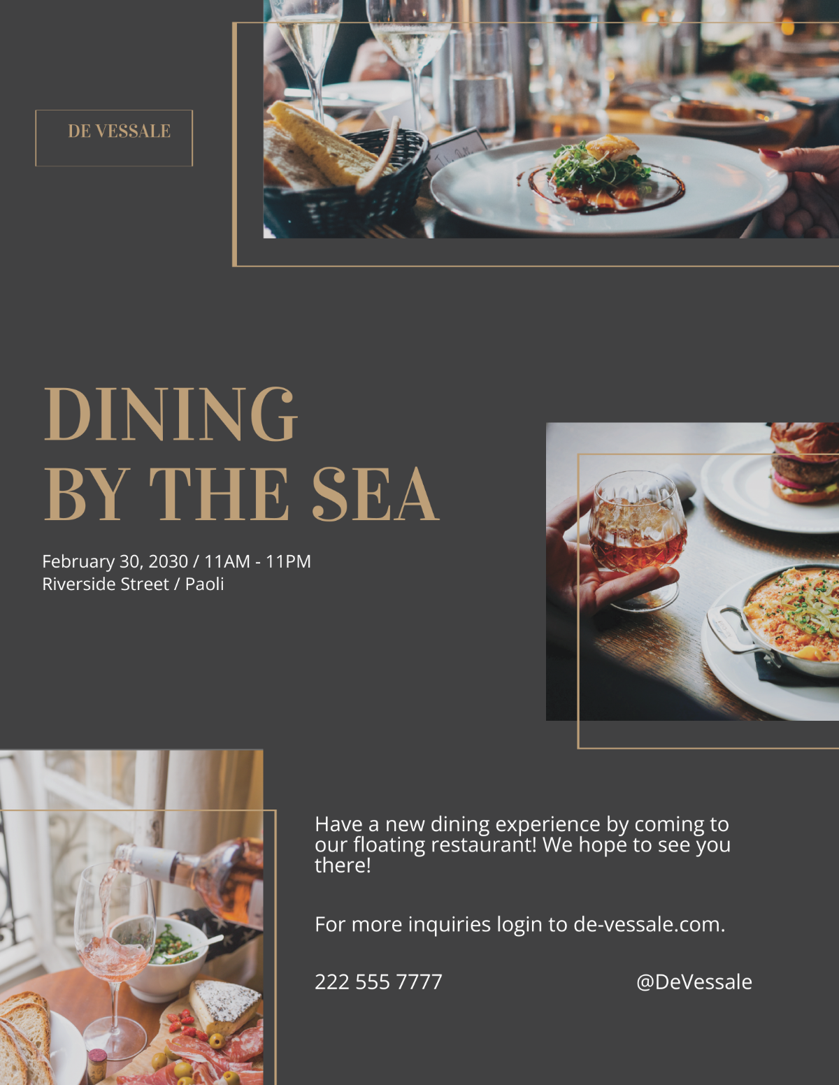 Fine Dining Restaurant Flyer Template - Edit Online & Download