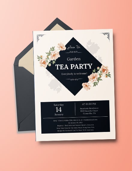 garden tea party invitation
