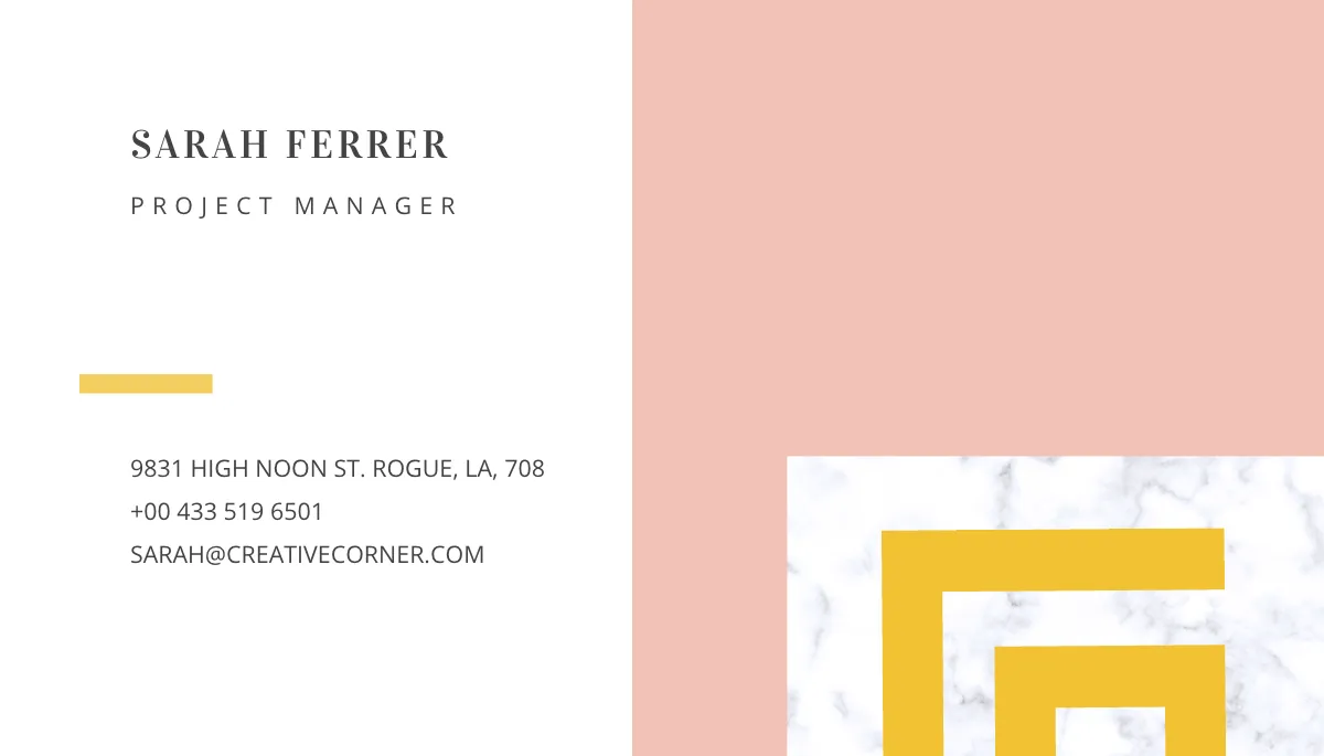 Free Project Manager Business Card Template to Edit Online