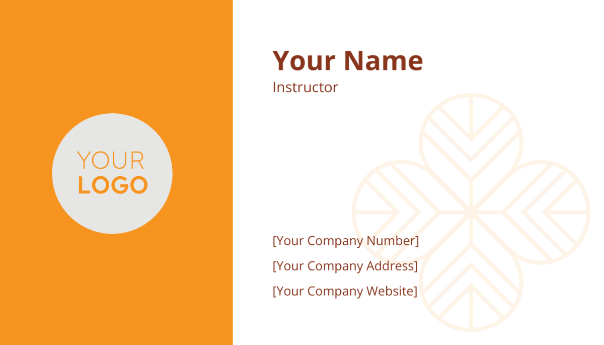 Yoga Instructor Business Card