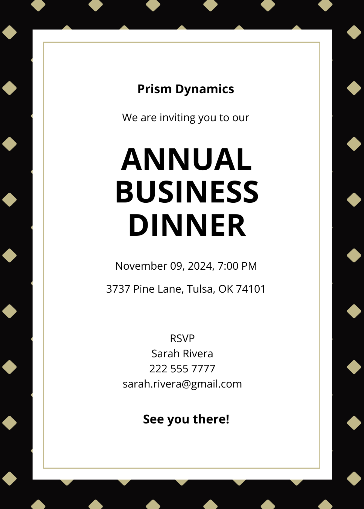 Business Dinner Invitation