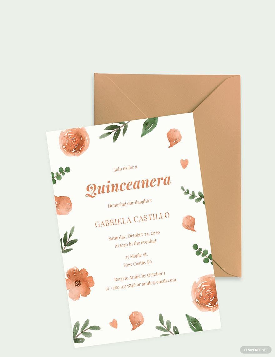 Free Elegant Quinceanera Invitation Template