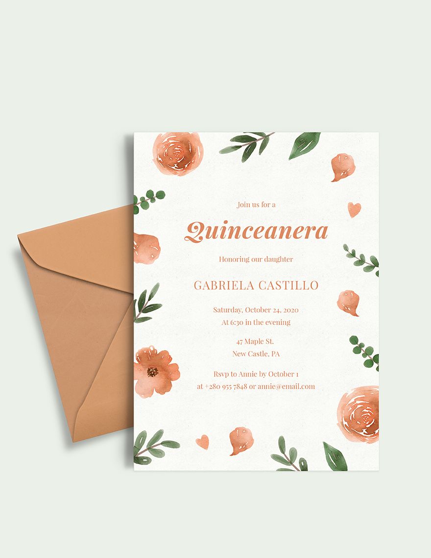 Elegant Quinceanera Invitation Template
