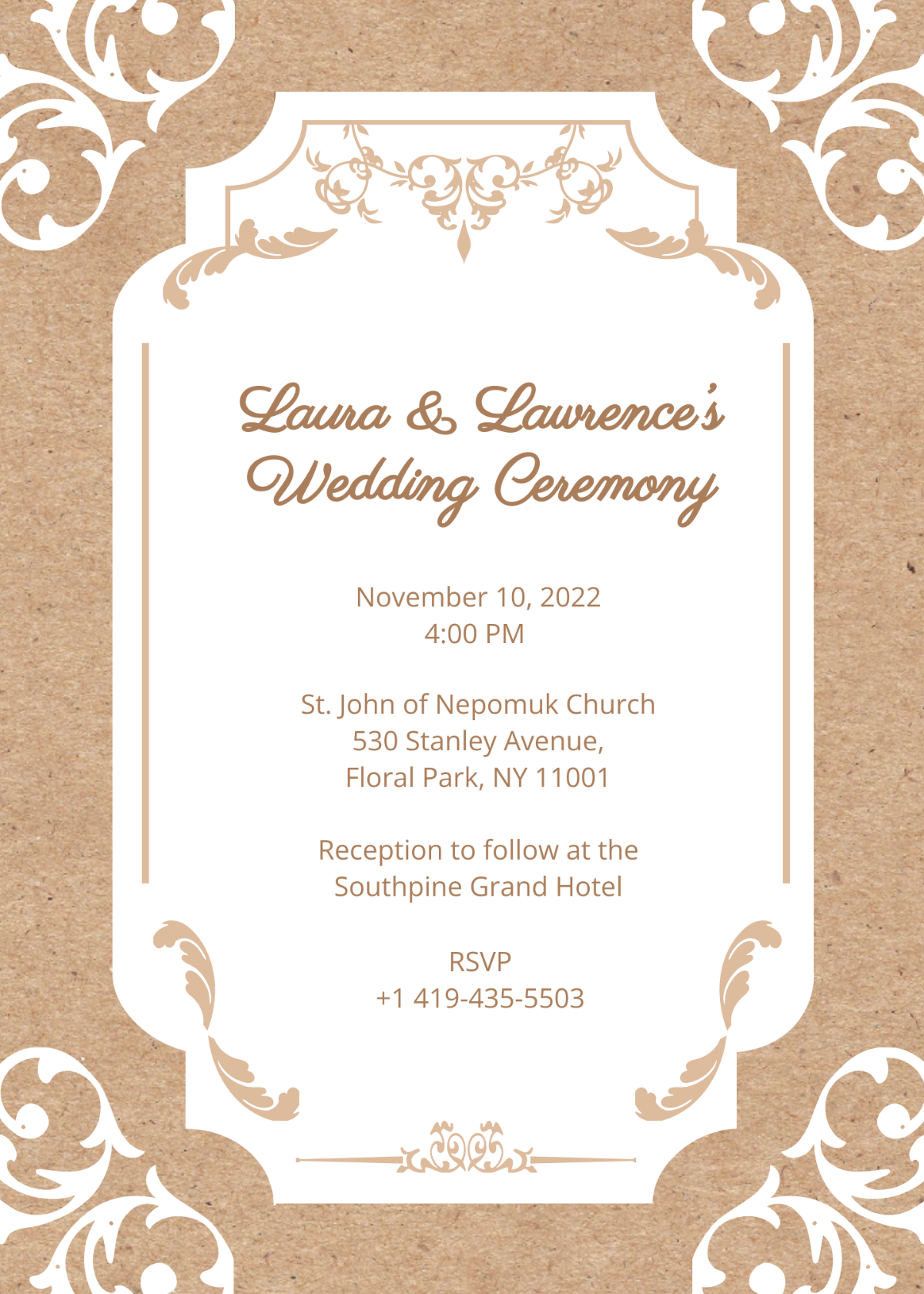 Country Wedding Invitation Template