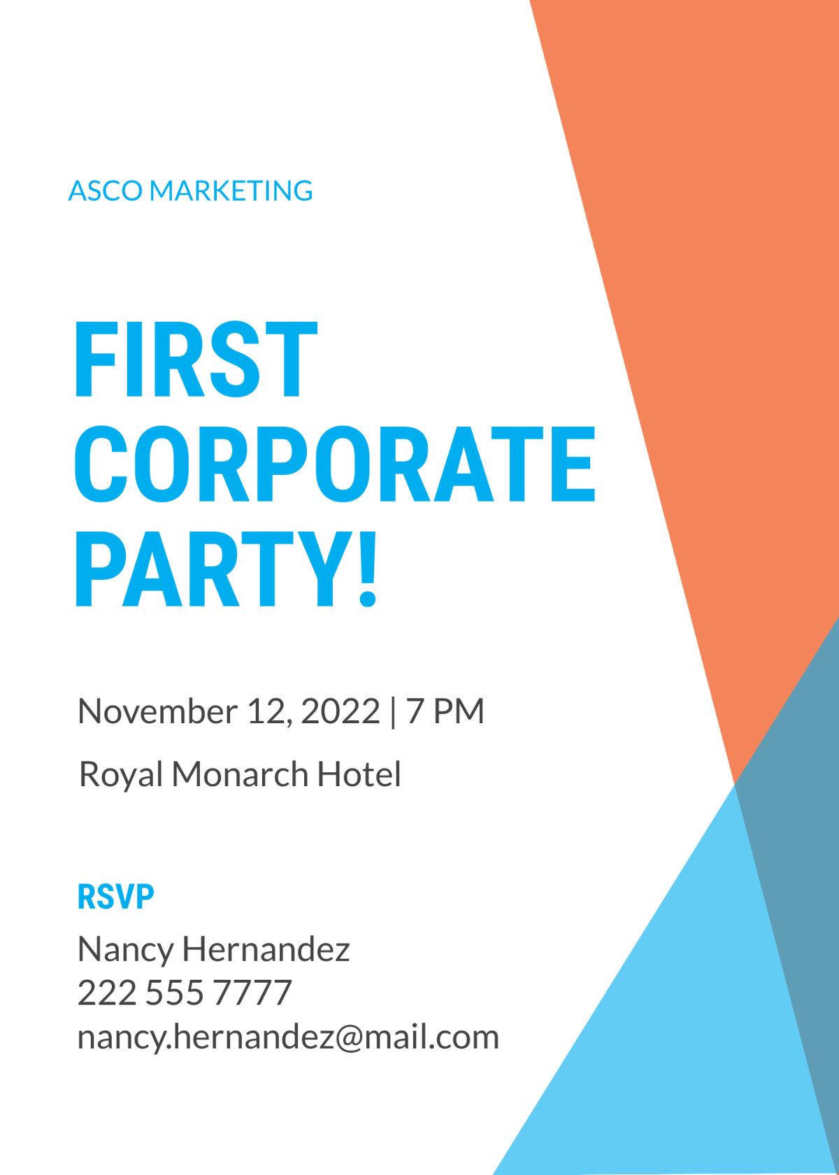 Corporate Party Invitation Template - Edit Online & Download