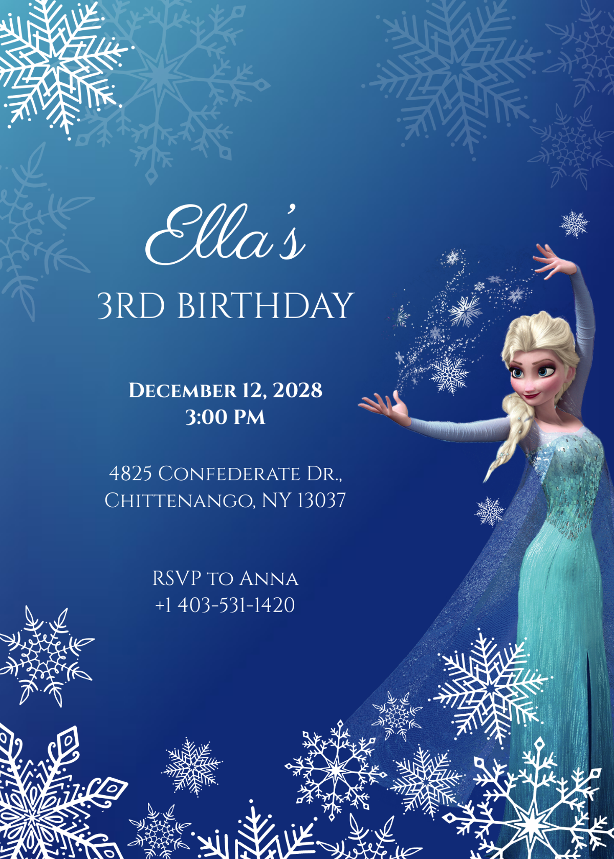 Free Frozen Birthday Party Invitation Template