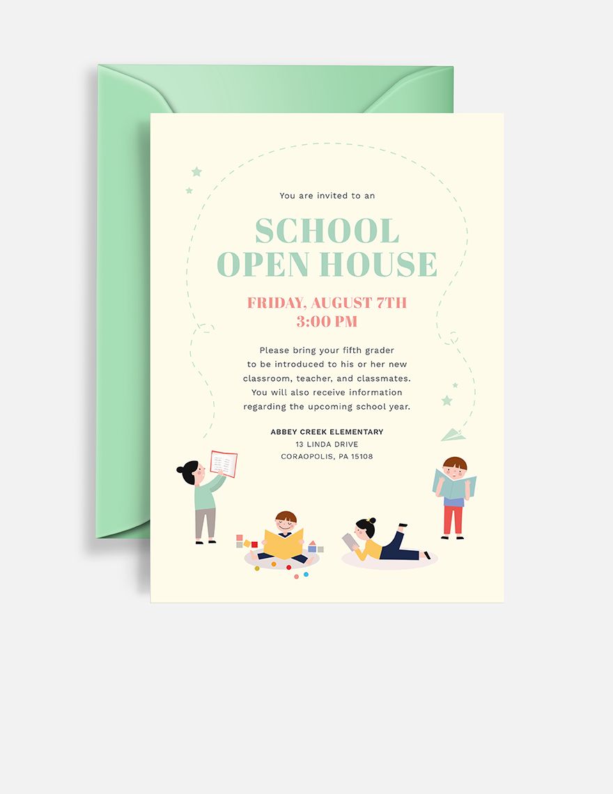 School Open House Invitation Template