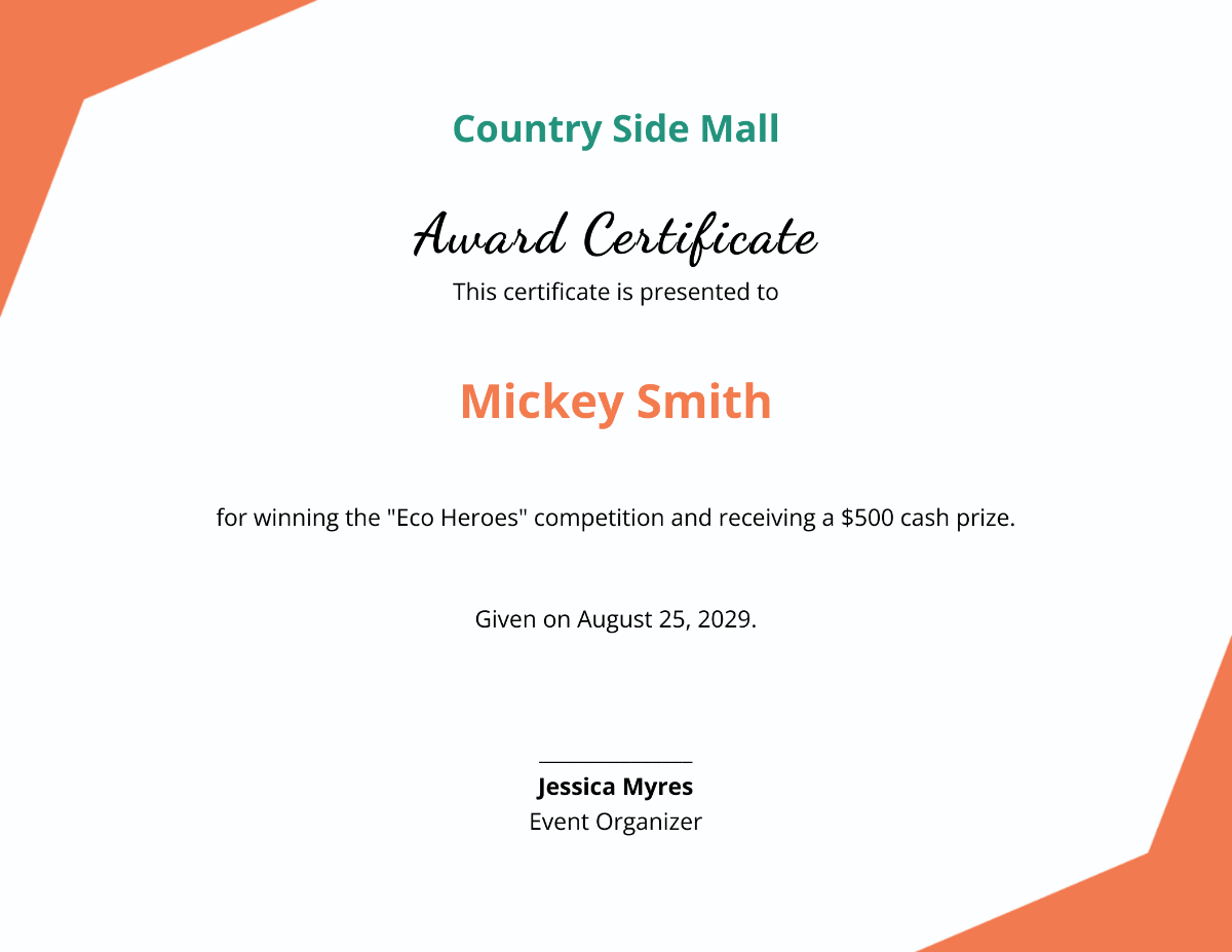 Simple Winner Certificate