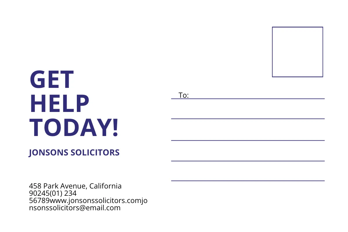 Free law Firm Post Card Template to Edit Online