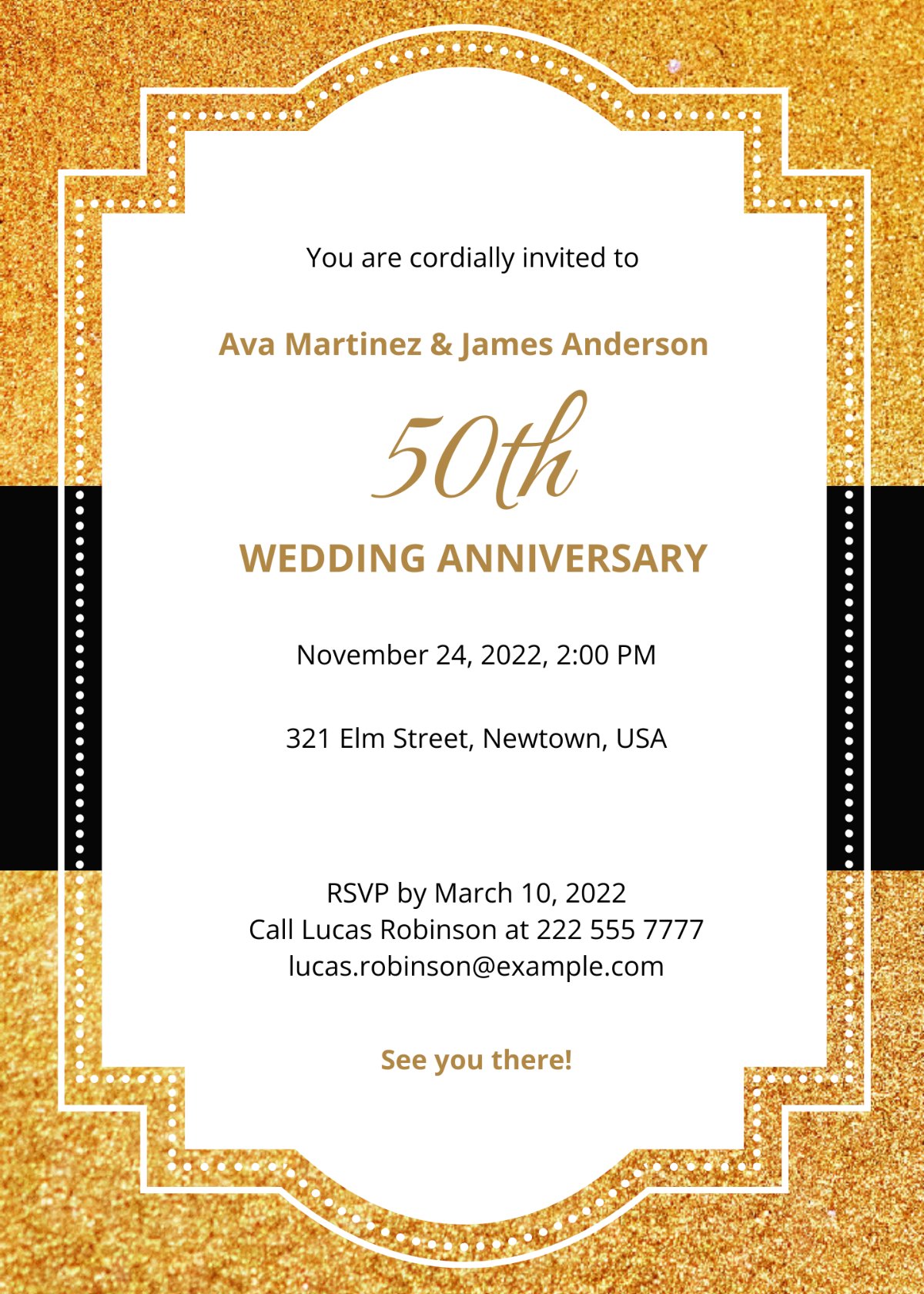50th Fall Wedding Anniversary Invitation