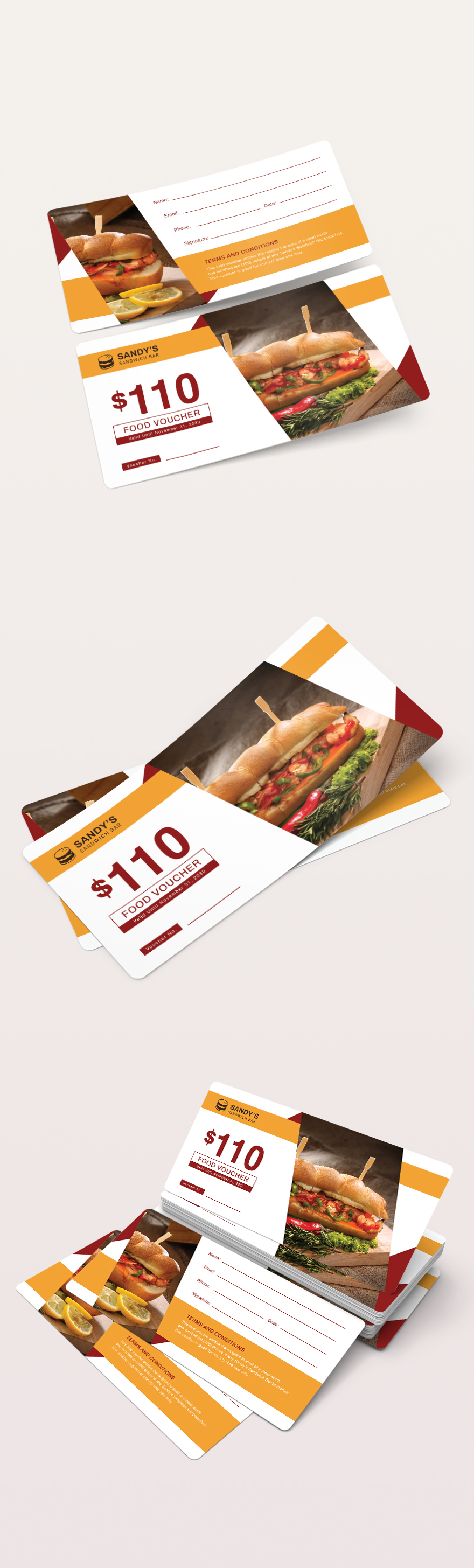 Printable Blank Food Voucher Template