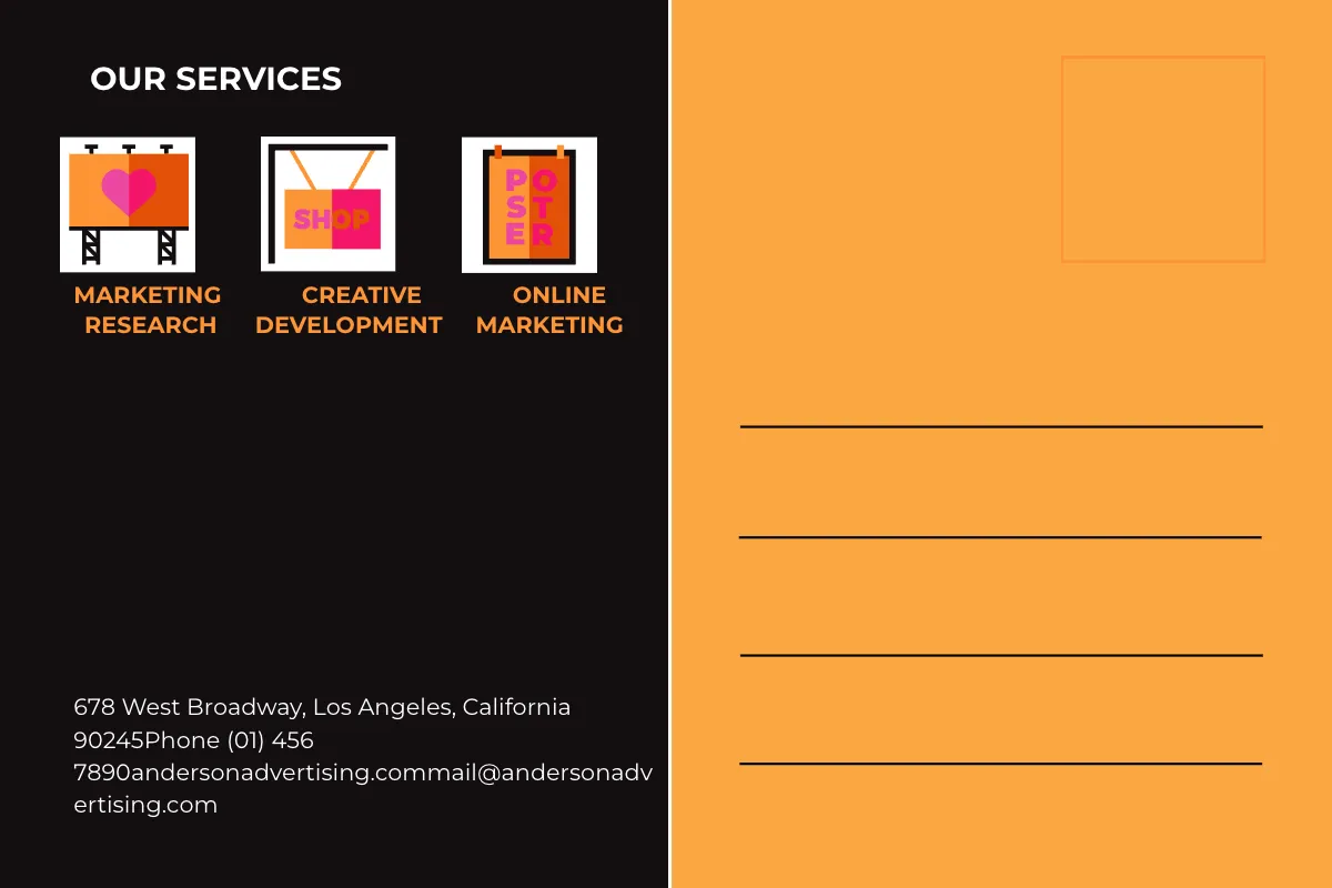 Free Advertising agency Postcard Template to Edit Online