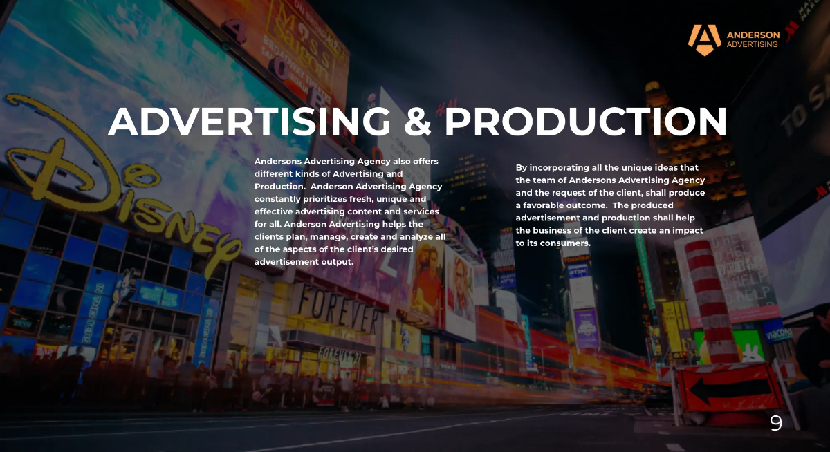 Free Advertising Agency Presentation Template to Edit Online