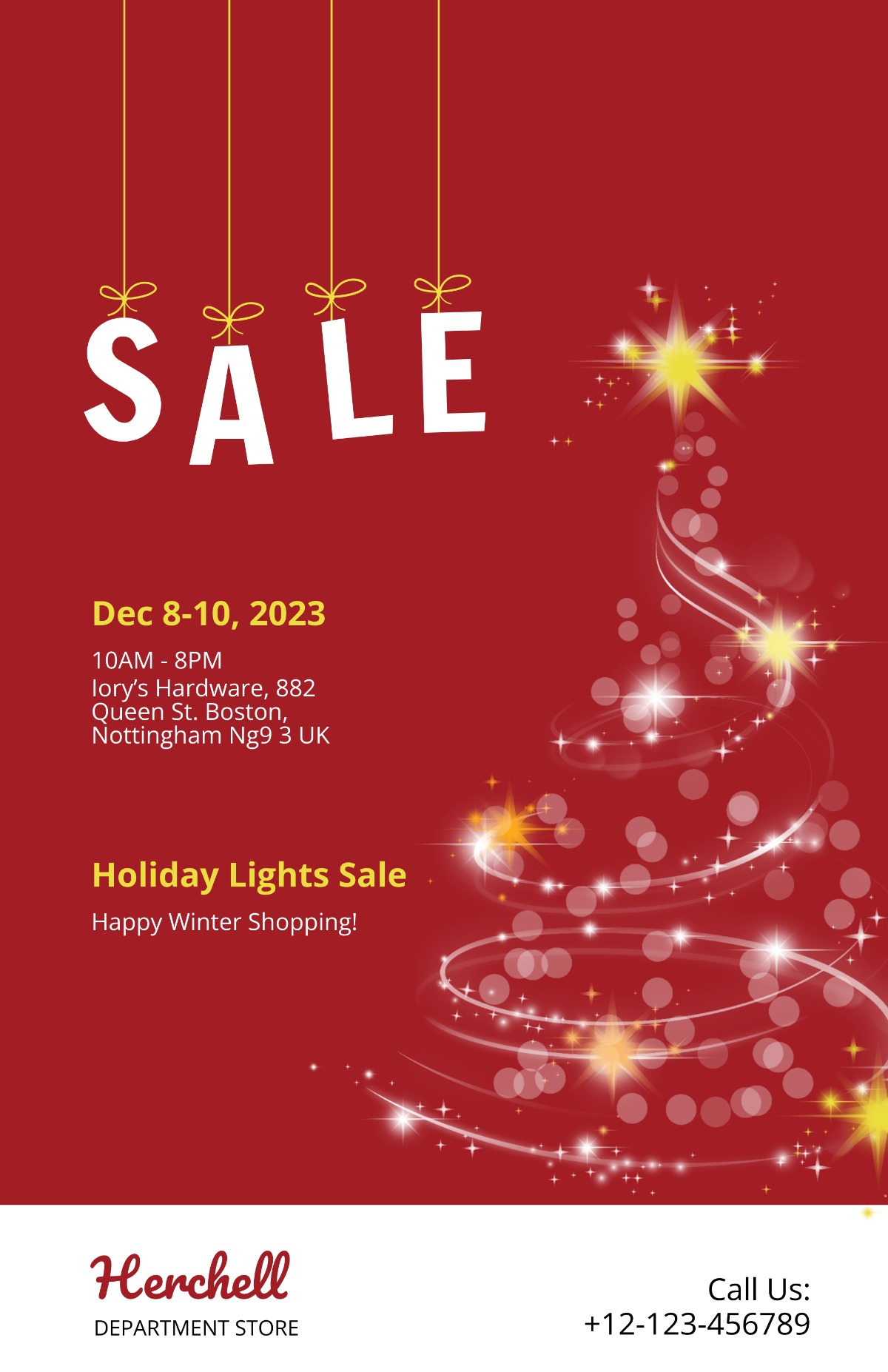Christmas Lights Sale Poster Template