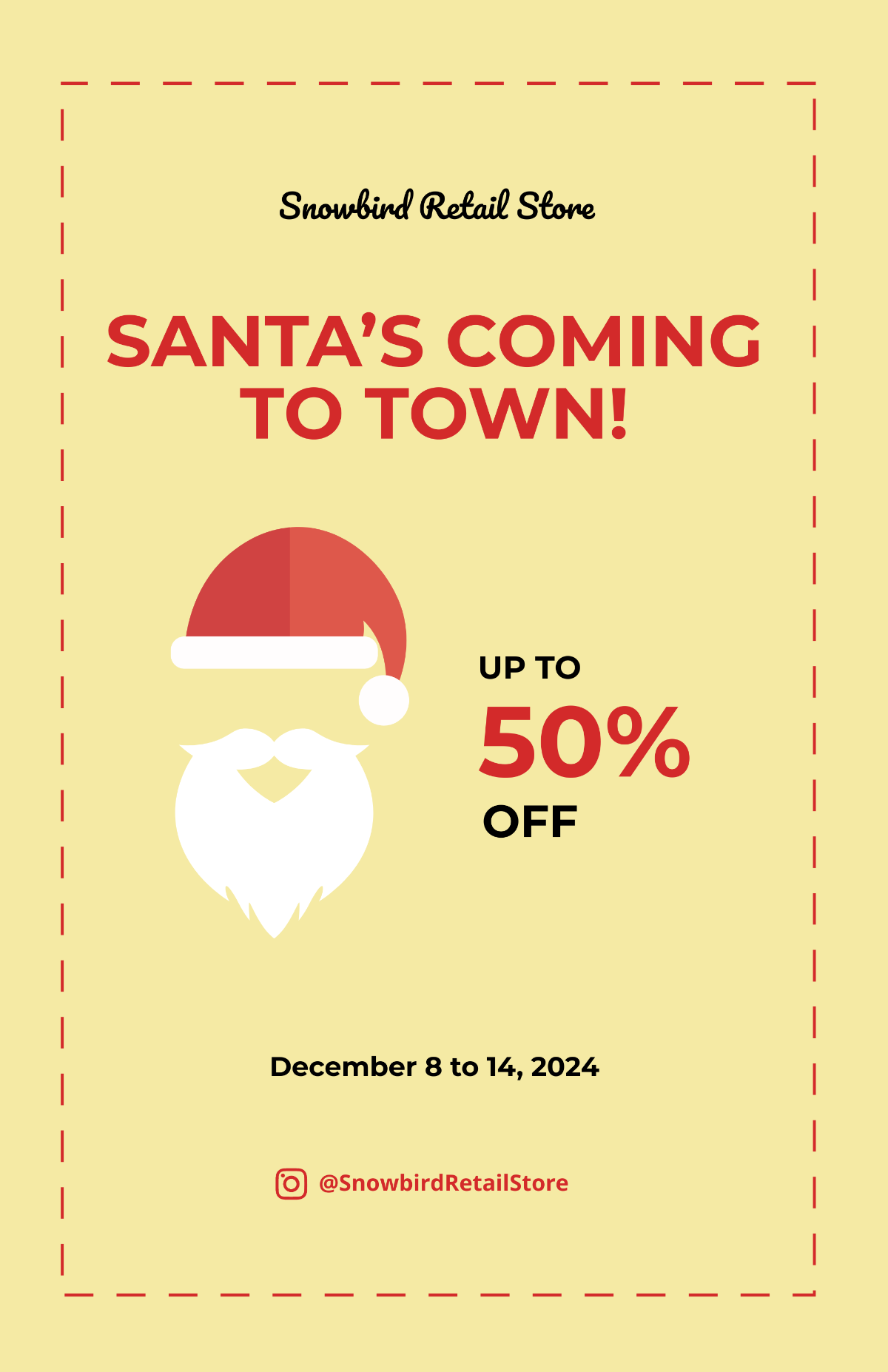 Christmas Santa Sale Poster Template