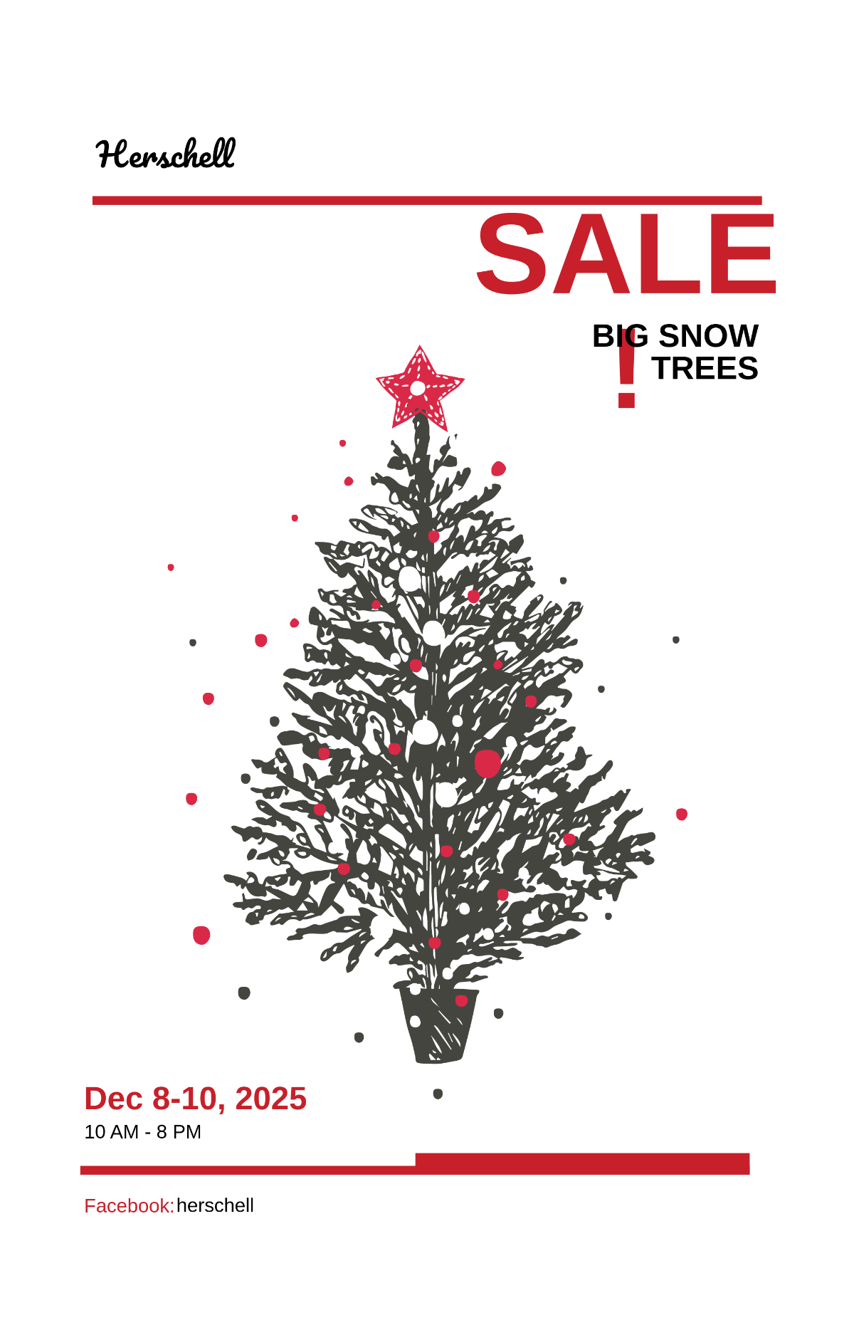 Snow Trees Sale Poster Template