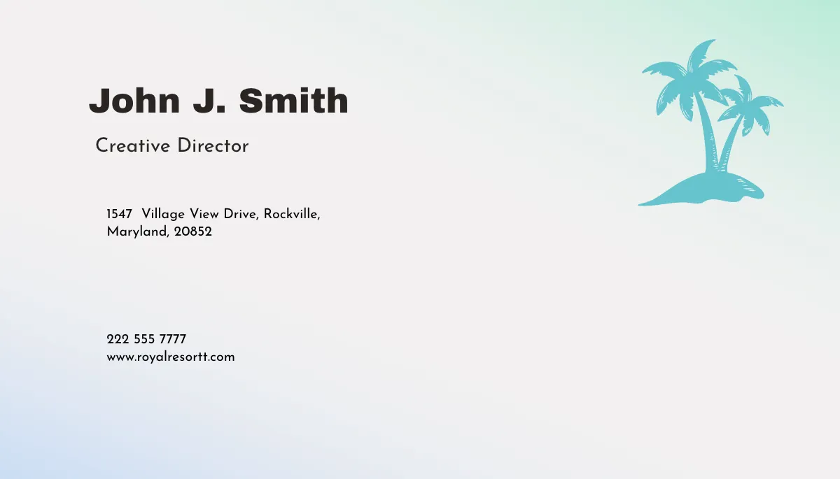Free Resort Business Card Template to Edit Online