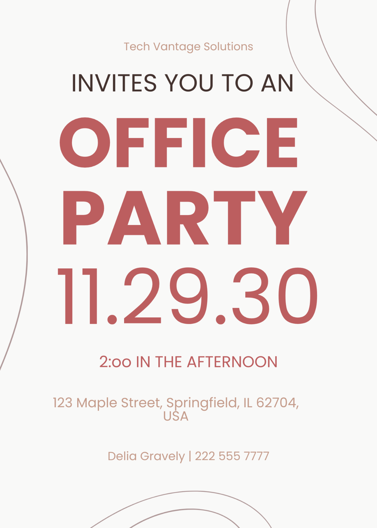 Office Party Invitation Template - Edit Online & Download