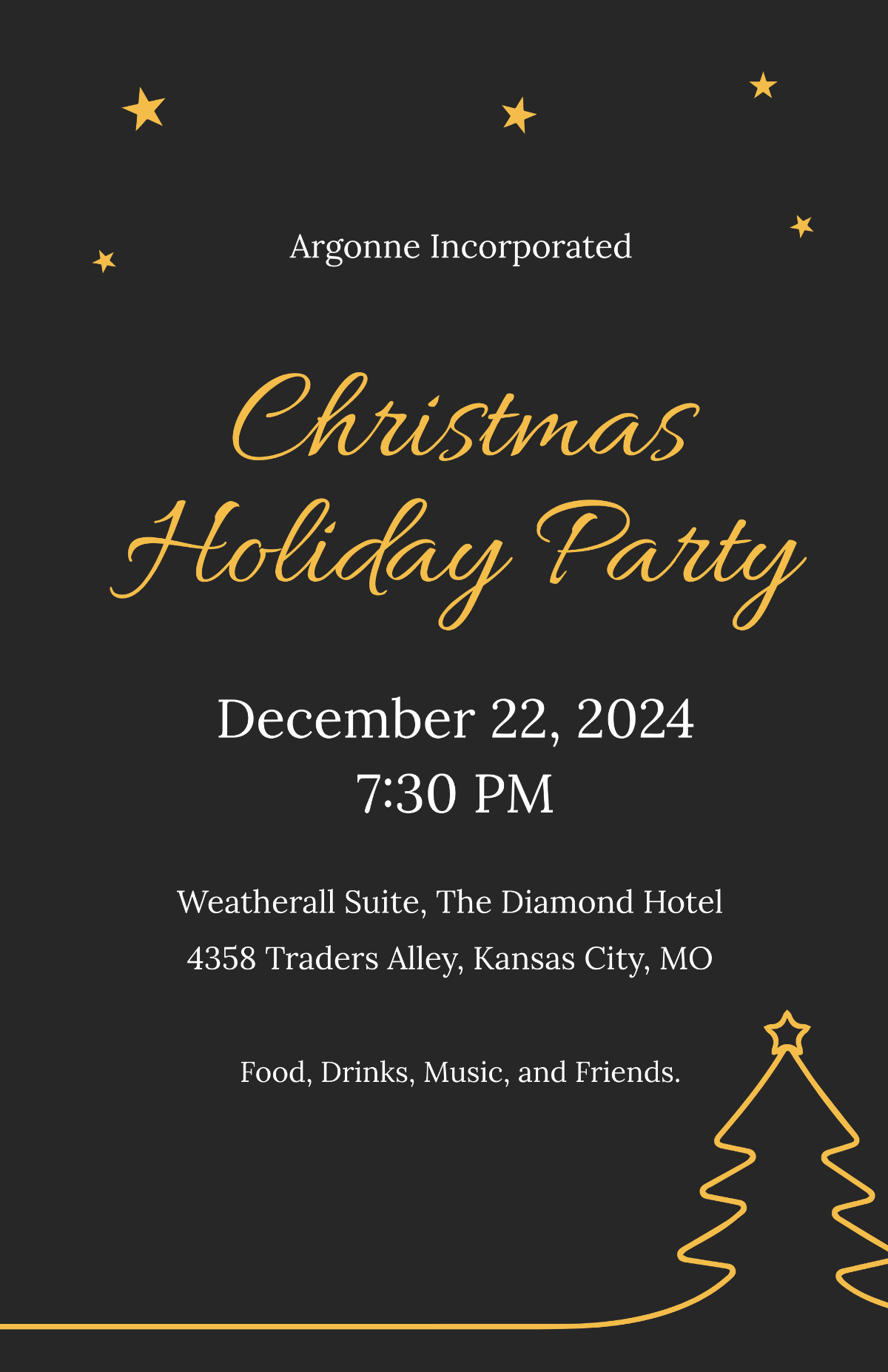 Christmas Holiday Party Poster Template