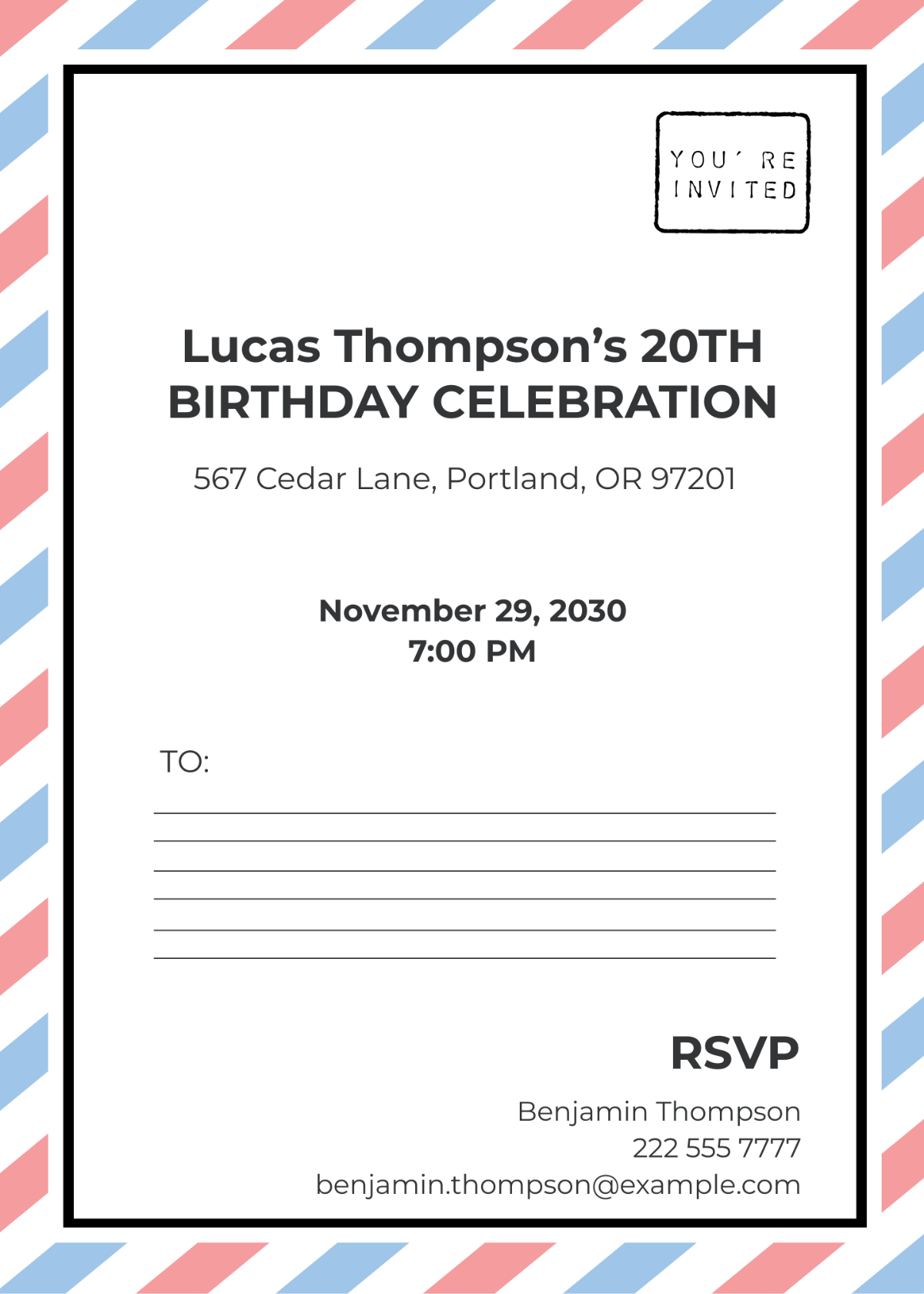 Postcard Invitation Template - Edit Online & Download