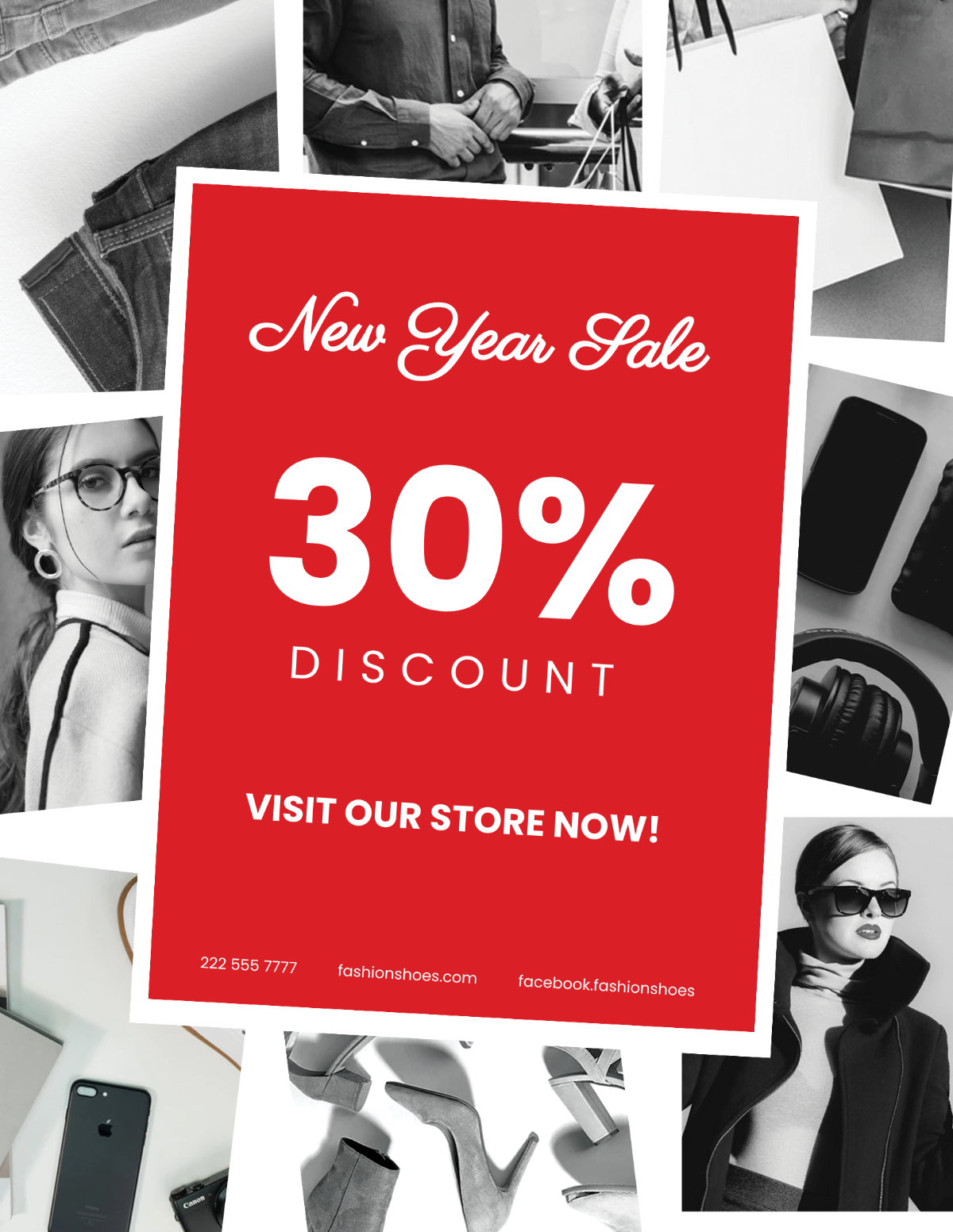 New year Holiday Savings Sale Flyer Template