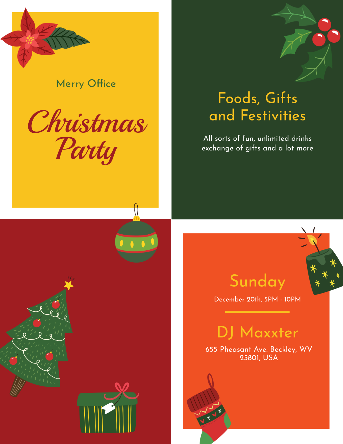 Office Holiday Party Flyer Template - Edit Online & Download