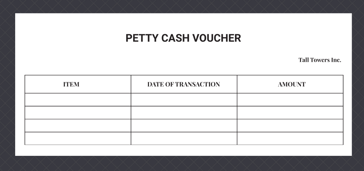 Petty Cash Voucher Template