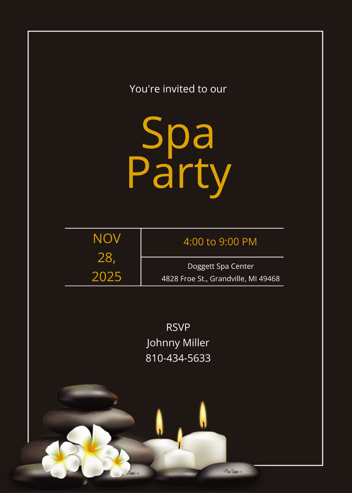 Free Spa Party Invitation Template