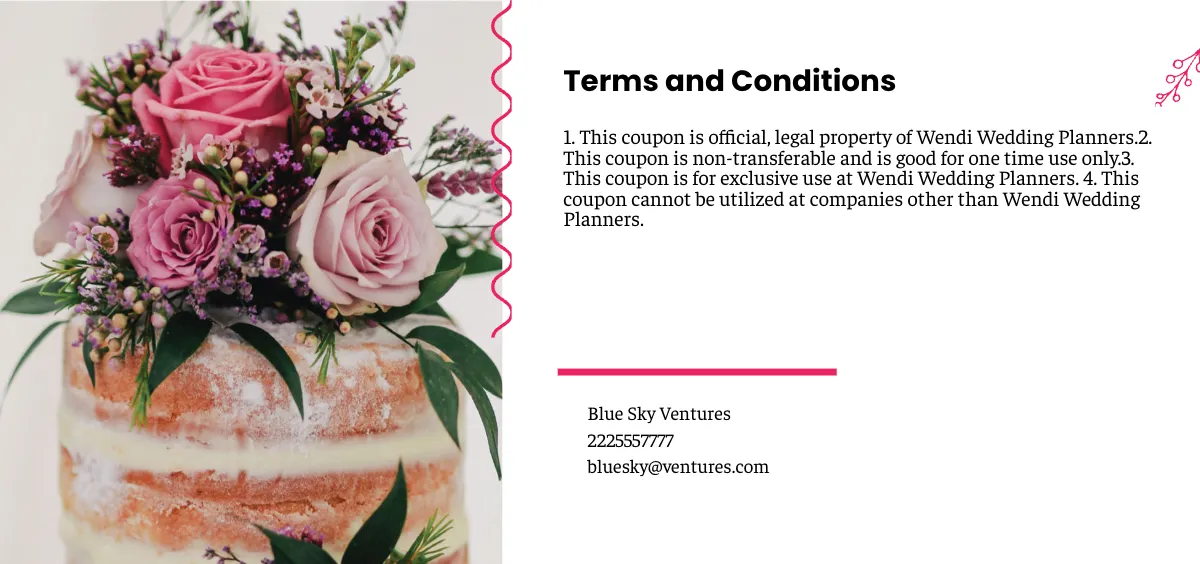 Free Wedding Planners Coupon Template to Edit Online