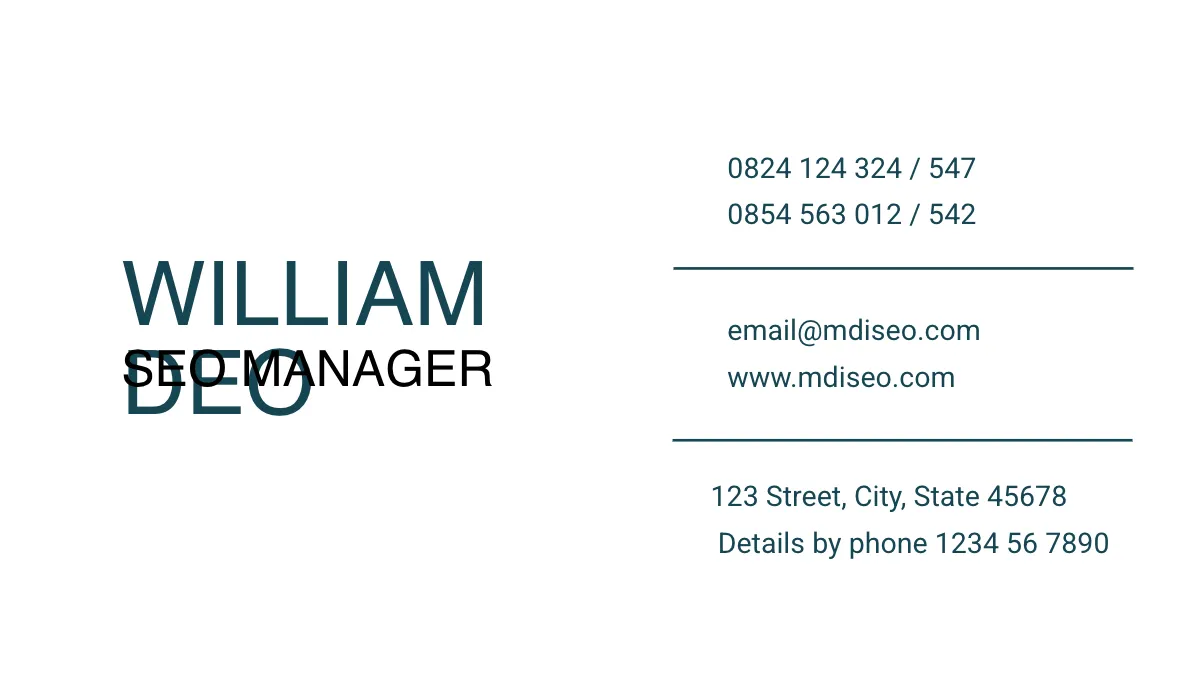 Free SEO Business Card Template to Edit Online