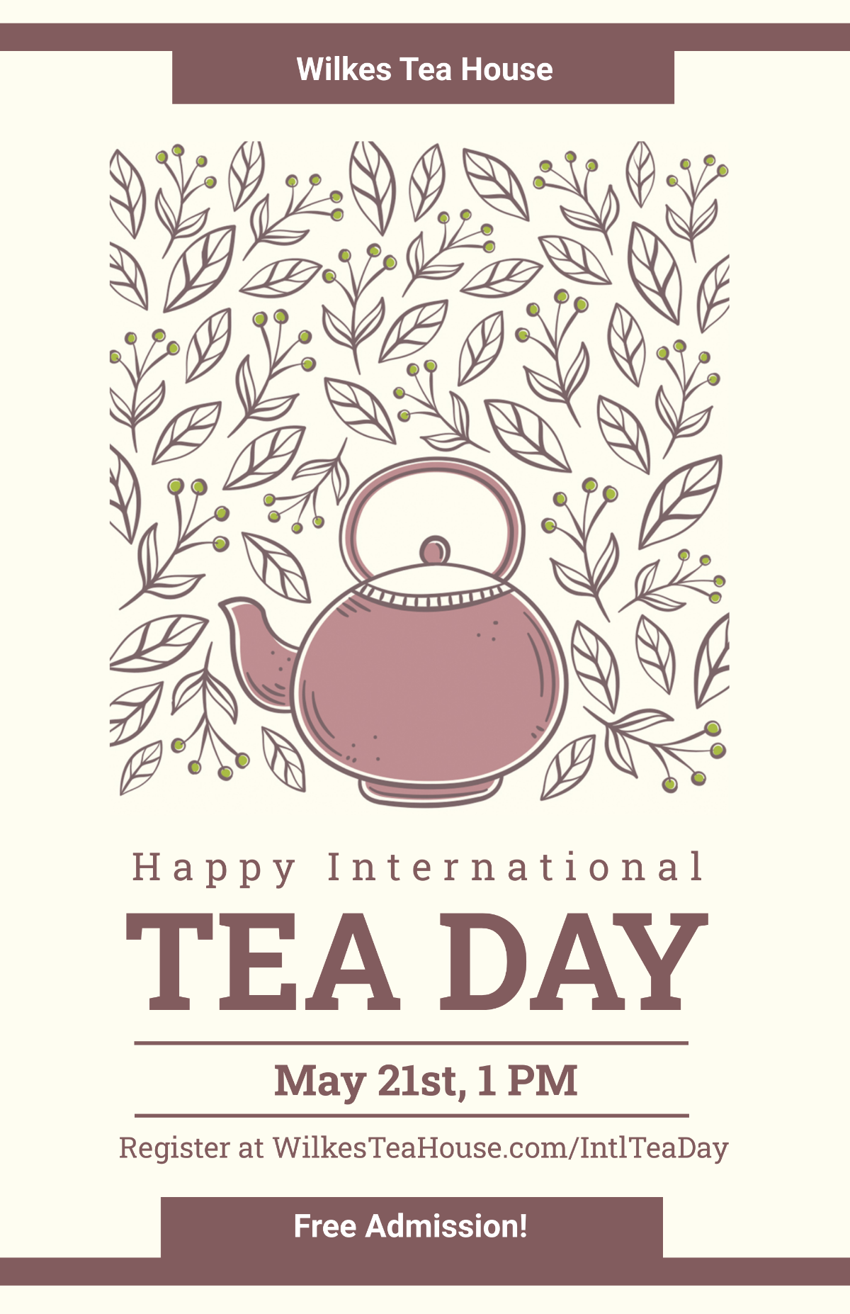 Free International Tea Day Poster Template