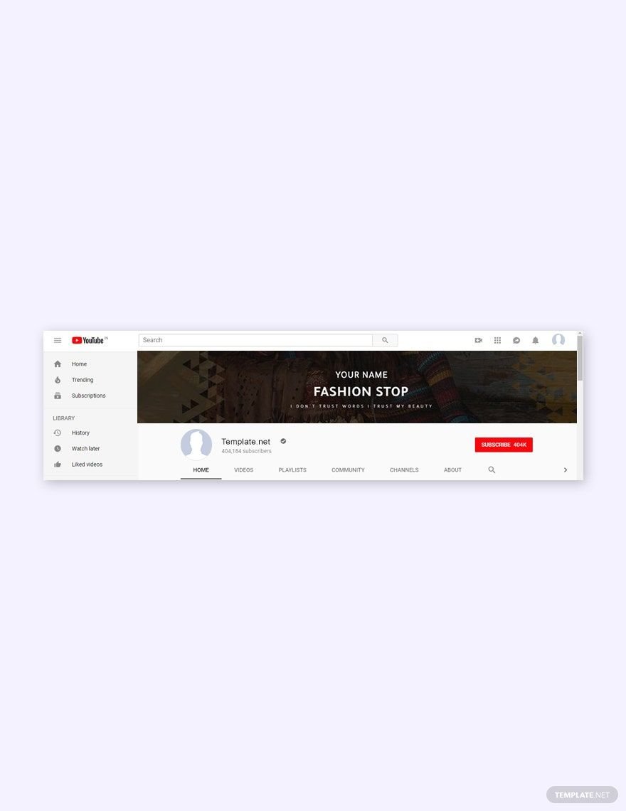 YouTube Fashion Channel Template