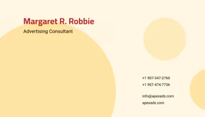 Free Advertising Consultant Business Card Template to Edit Online