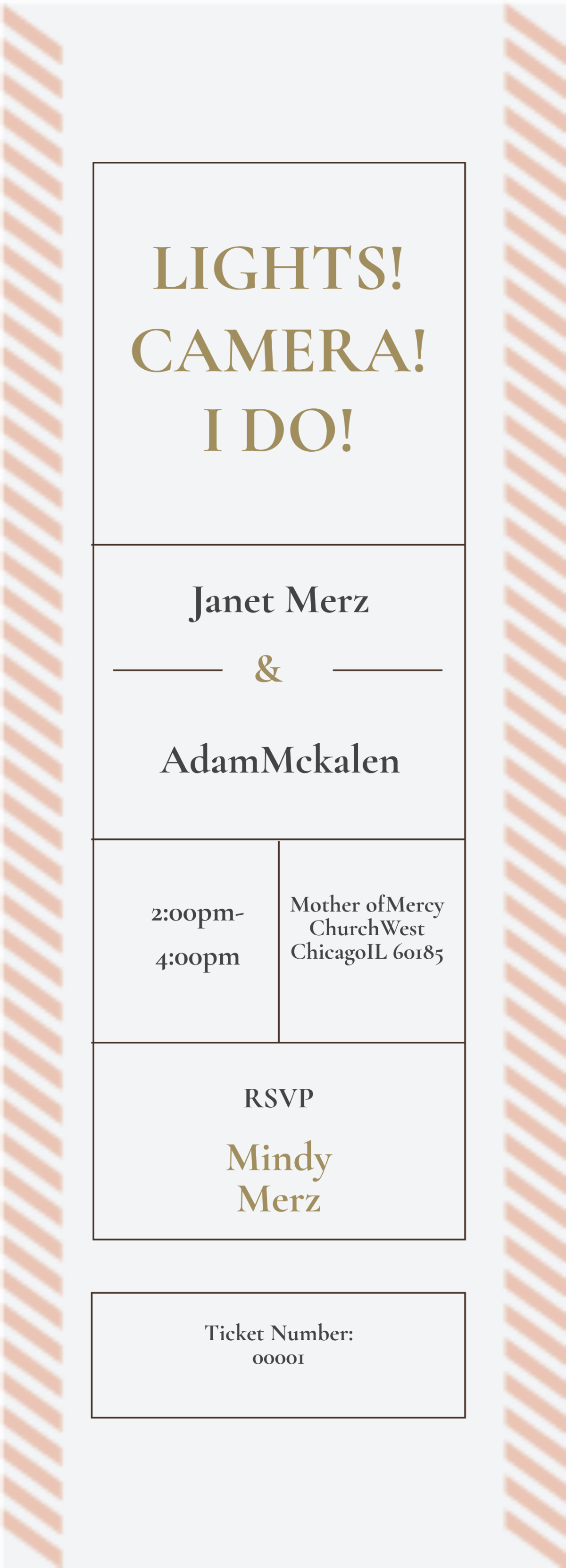 Wedding Invitation Movie Ticket template