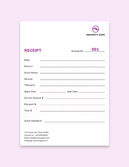 free massage receipt template google docs google sheets excel word template net