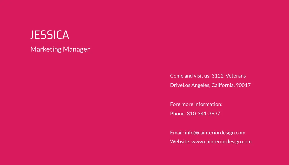 Free Simple Interior Designer Business Card Template to Edit Online