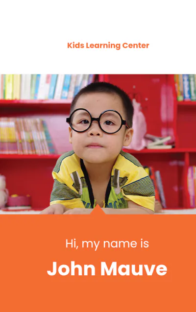 Free Daycare Identity Card Template to Edit Online