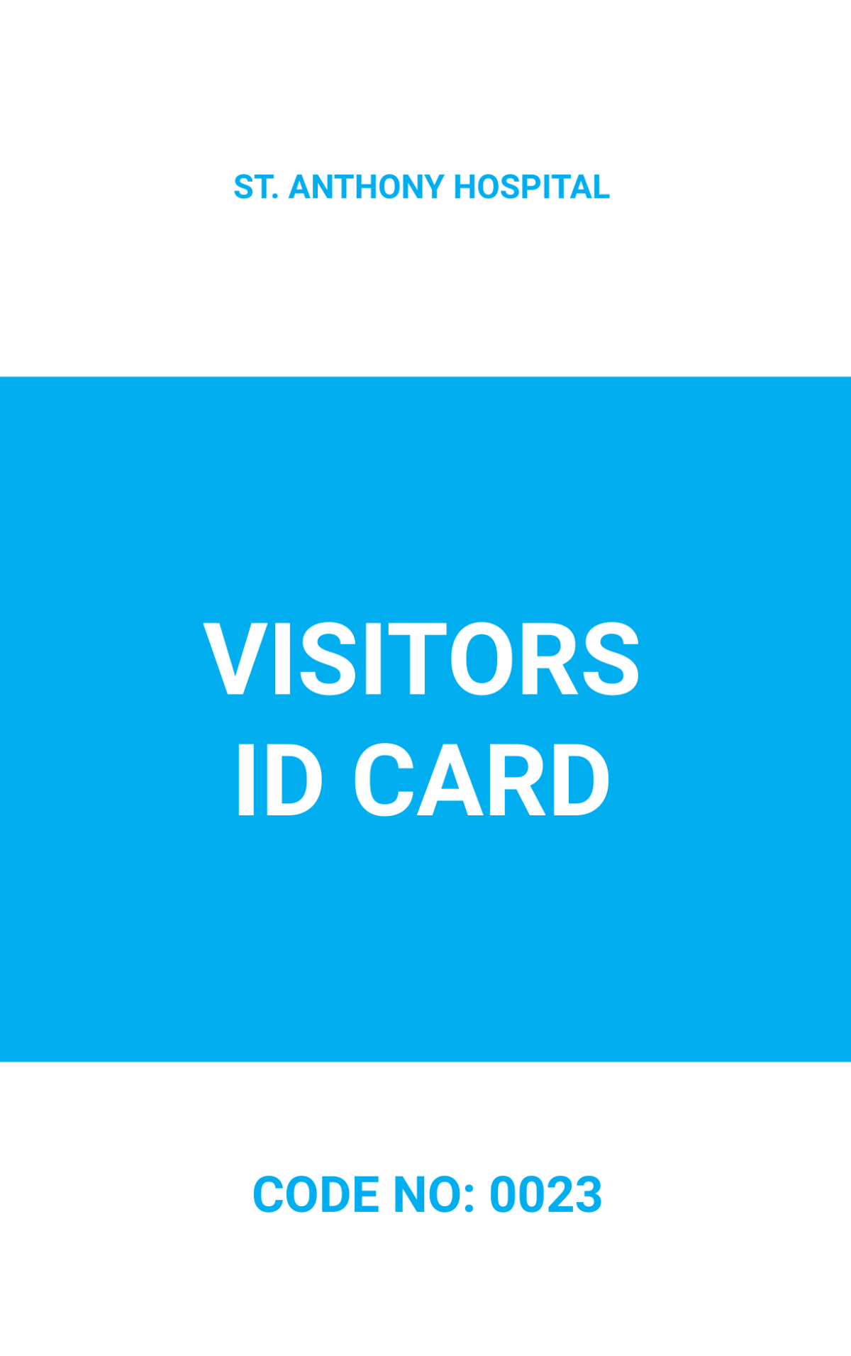 Hospital Visitor ID Card