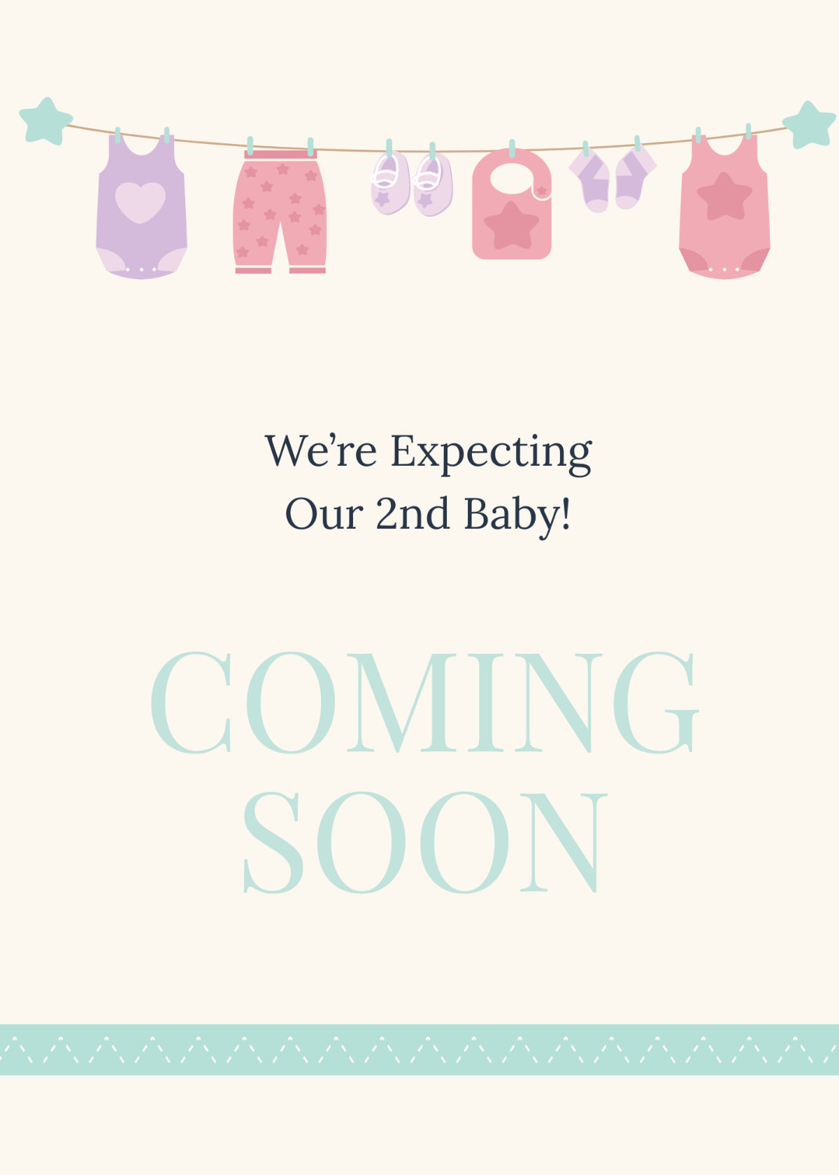 Free Coming Soon Pregnancy Announcement Card Template