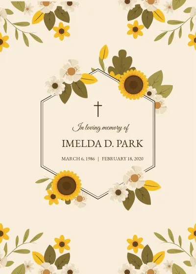 Free Memorial Card Template to Edit Online