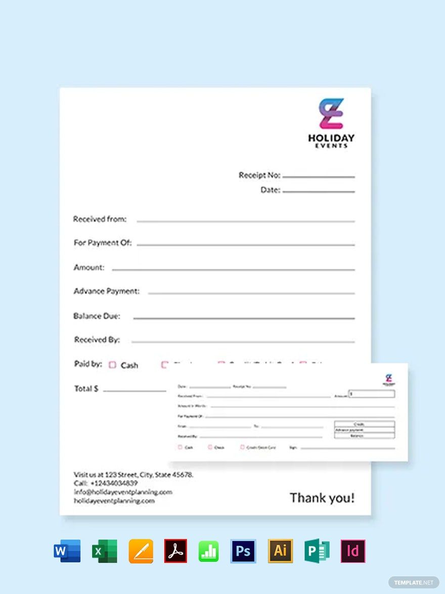 Event Planner Receipt Template