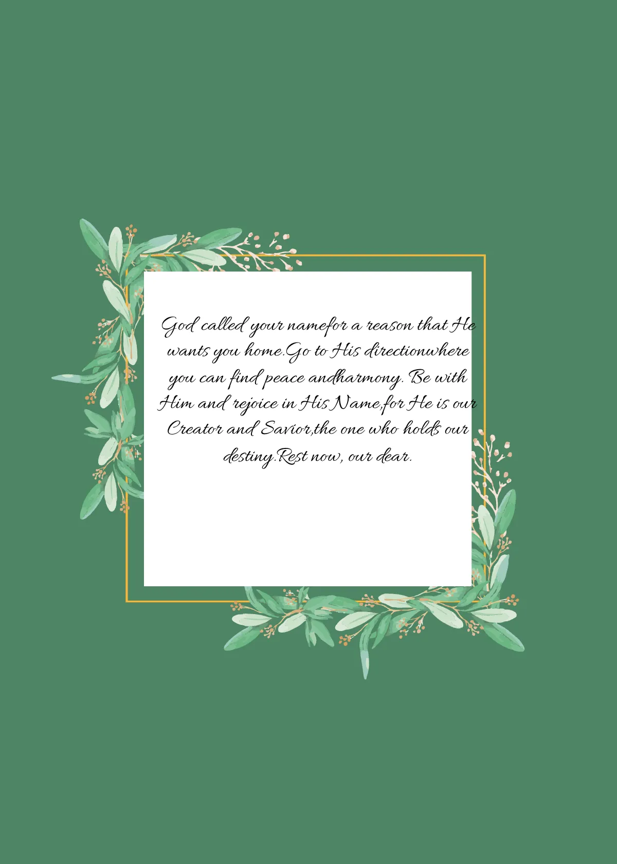 Free Memorial Service Card Template to Edit Online