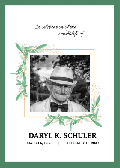 Free Memorial Service Card Template to Edit Online