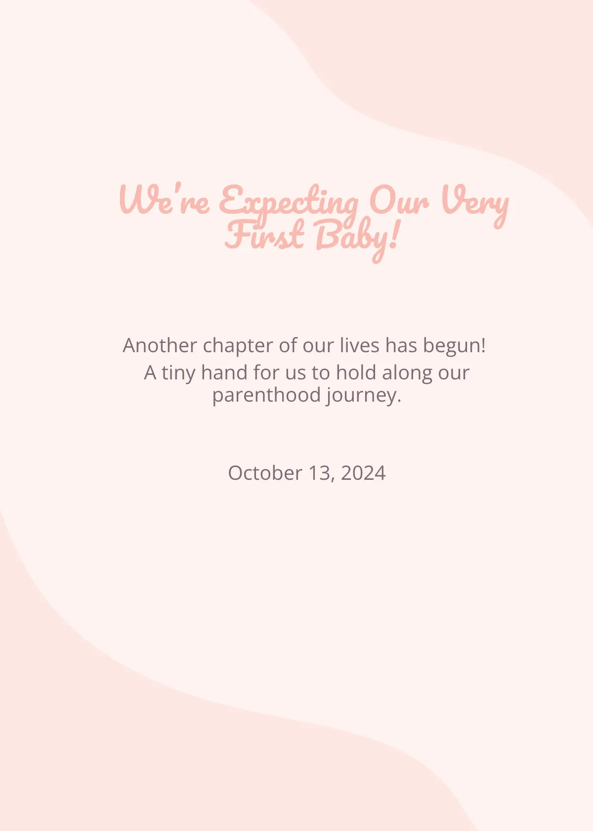 Free Pregnancy Announcement Card Template to Edit Online