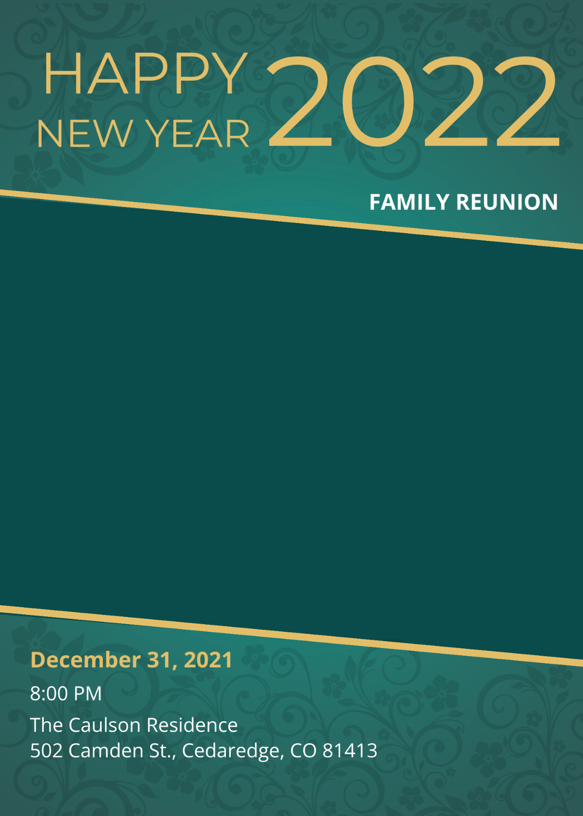 Free Family New Year Invitation Template