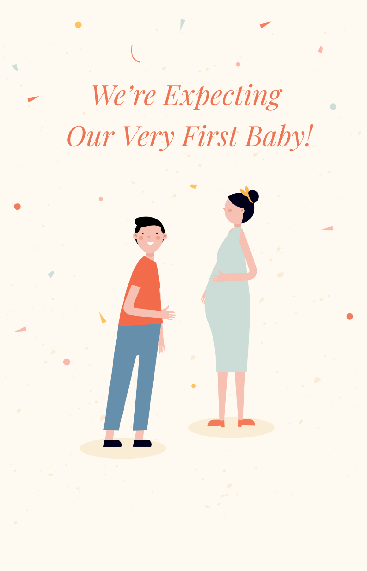 Surprise Pregnancy Announcement Card Template