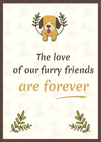 Free Sympathy Card For Loss Of Dog Template to Edit Online