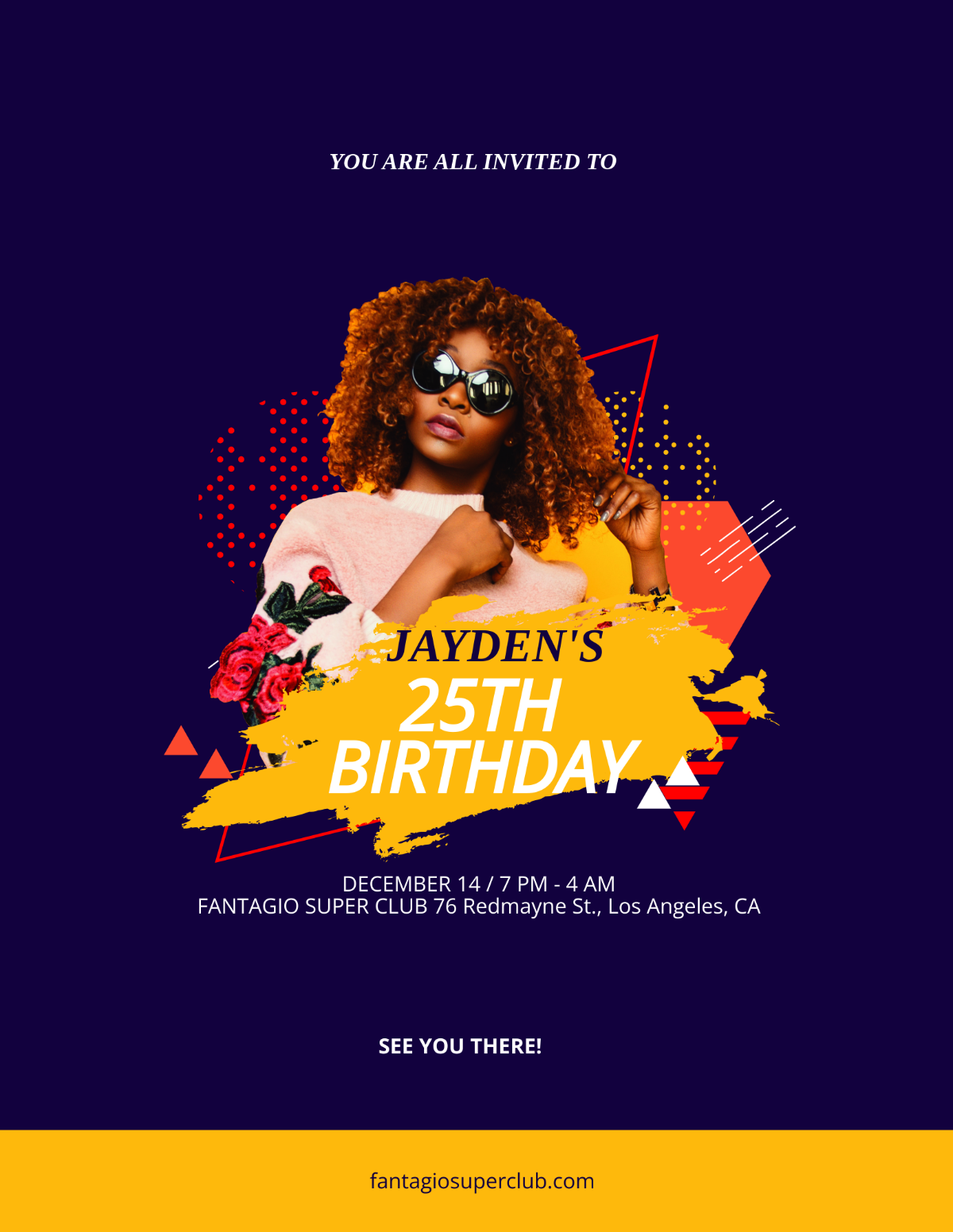 Free Birthday Club Party Flyer Template