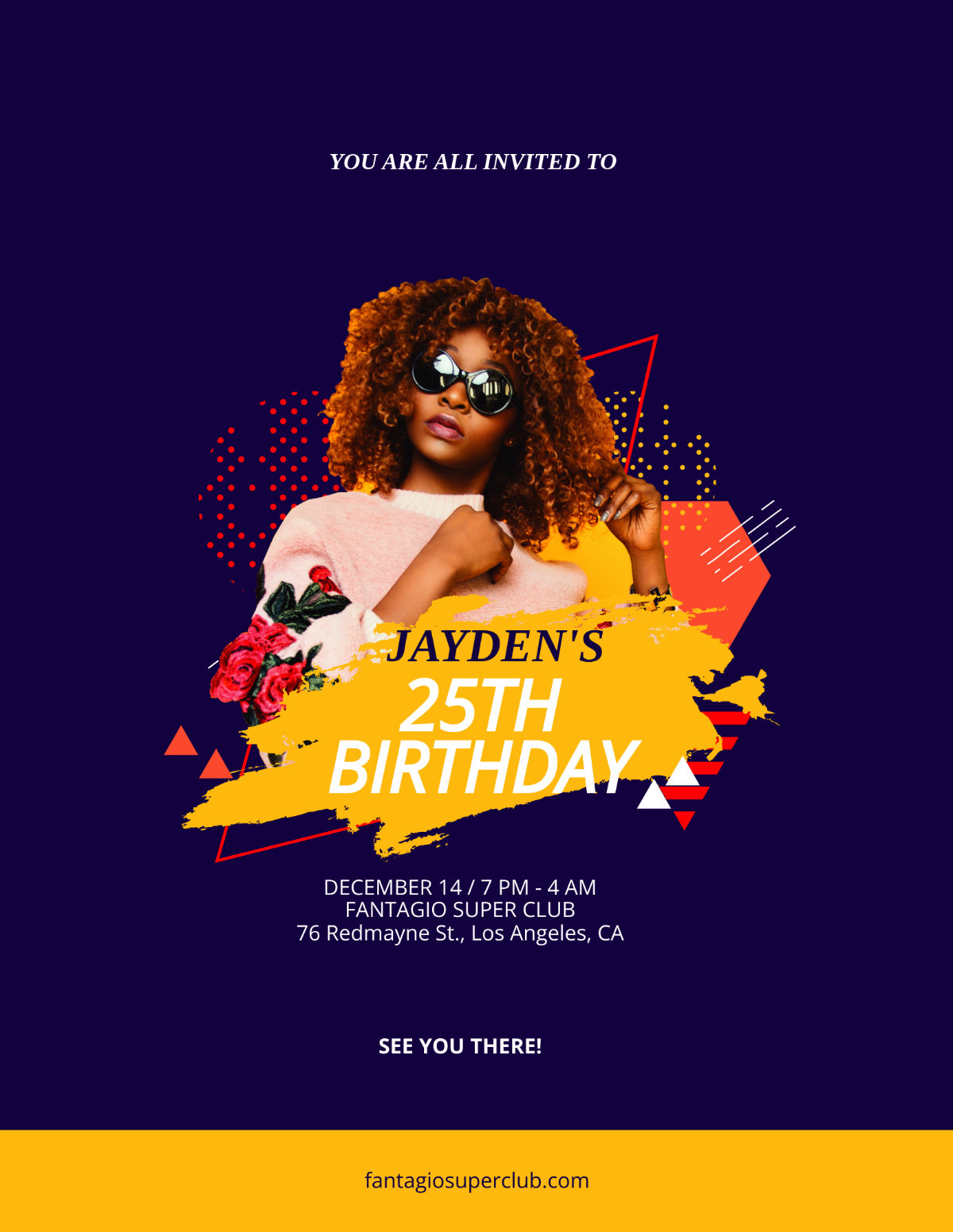 Birthday Club Party Flyer Template